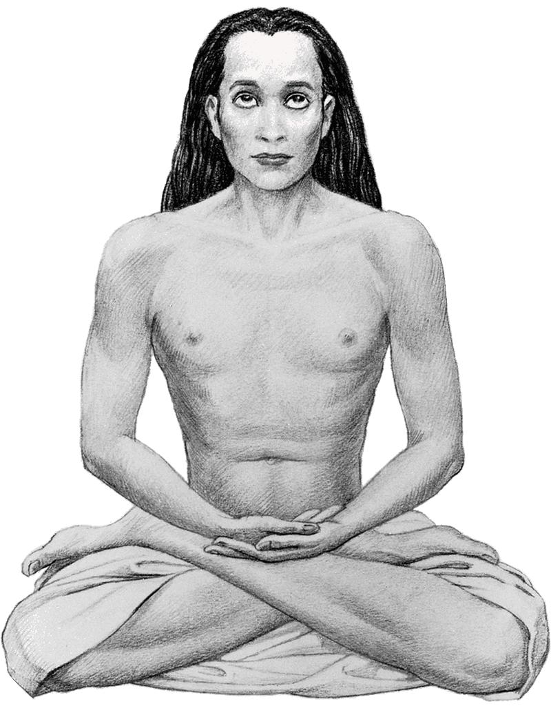Mahavatar Babaji seated in padmasana